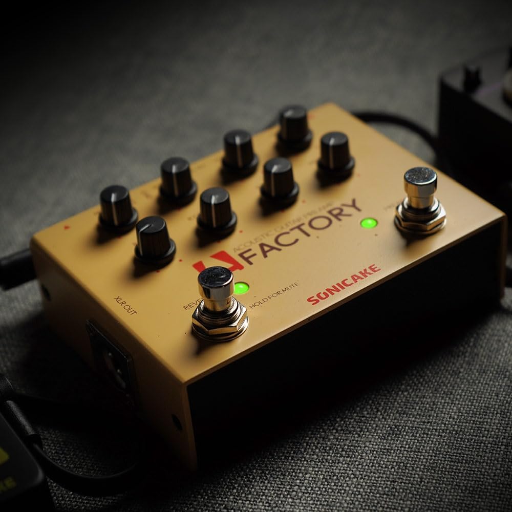 SONICAKE Acoustic Guitar Effects Pedal with Analog Preamp and Digital Reverb Acoustic Instruments with XLR Output - A Factory - Image 7
